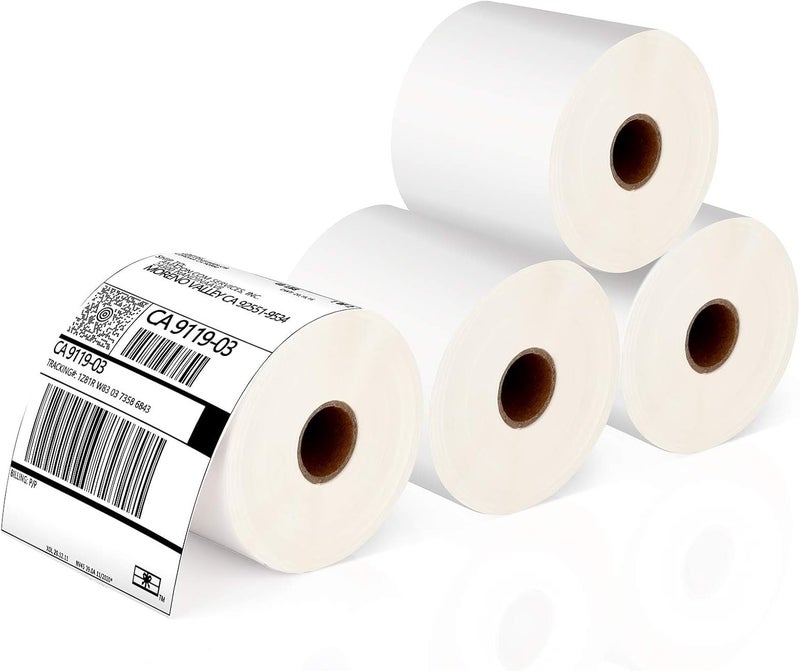 JADENS Thermal Shipping Labels 4x6-350 Labels(4 Rolls), Compatible with Rollo, Brother, Zebra and Most Thermal Printer, Perforated, Commercial Grade, Doesn't Compatible with Dymo - Image 1